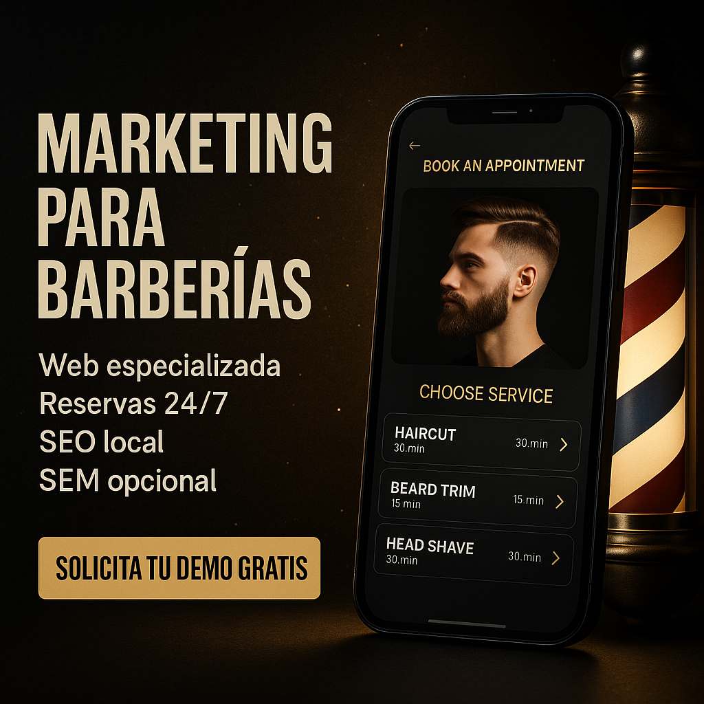 Banner principal BarberGrowth: marketing para barberías